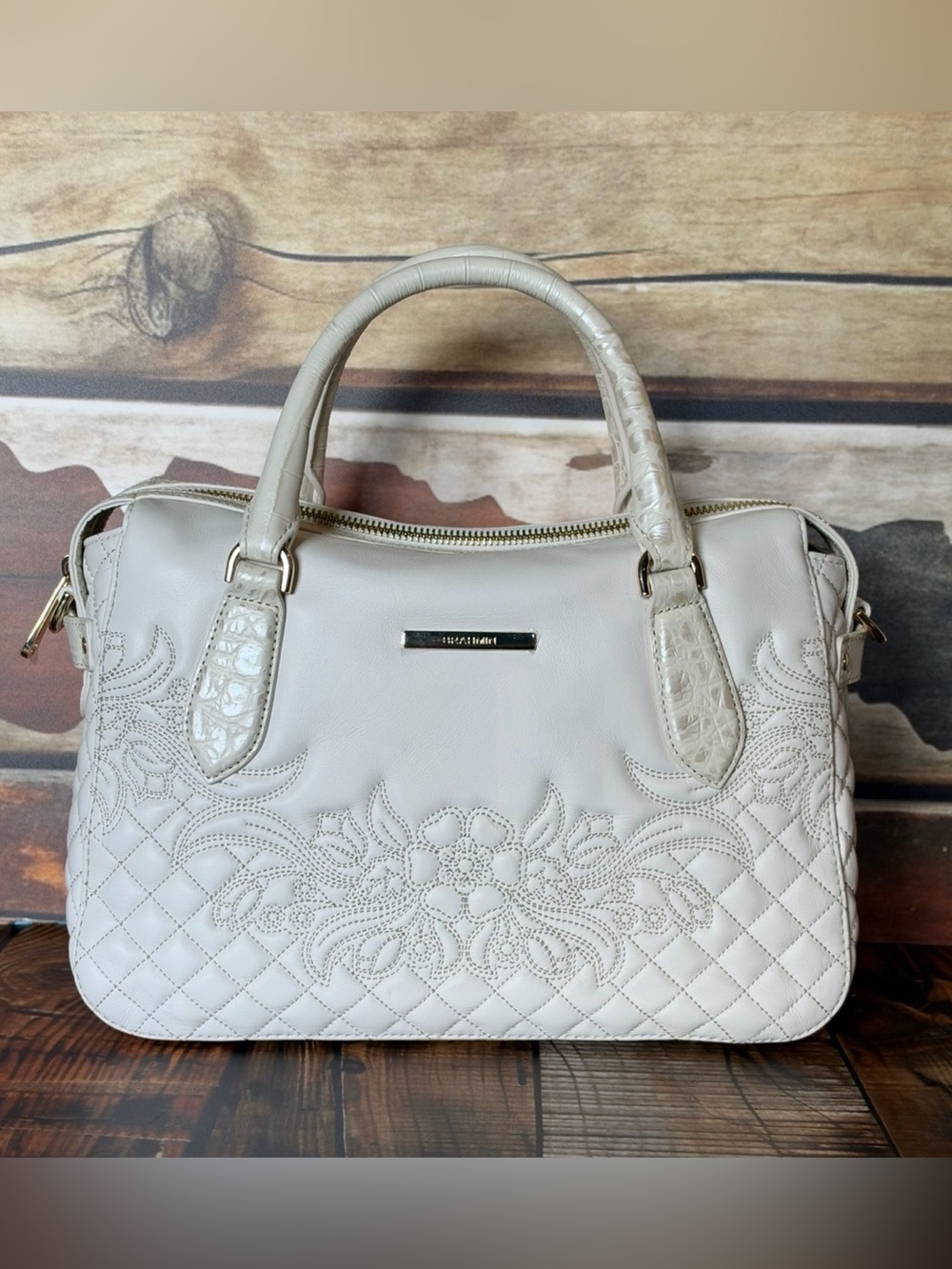Brahmin Micaela Sea Salt White Kew Genuine SOFT Leather NWT ONE OF A KIND